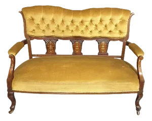 Vintage Inlaid Two-Seater Sofa