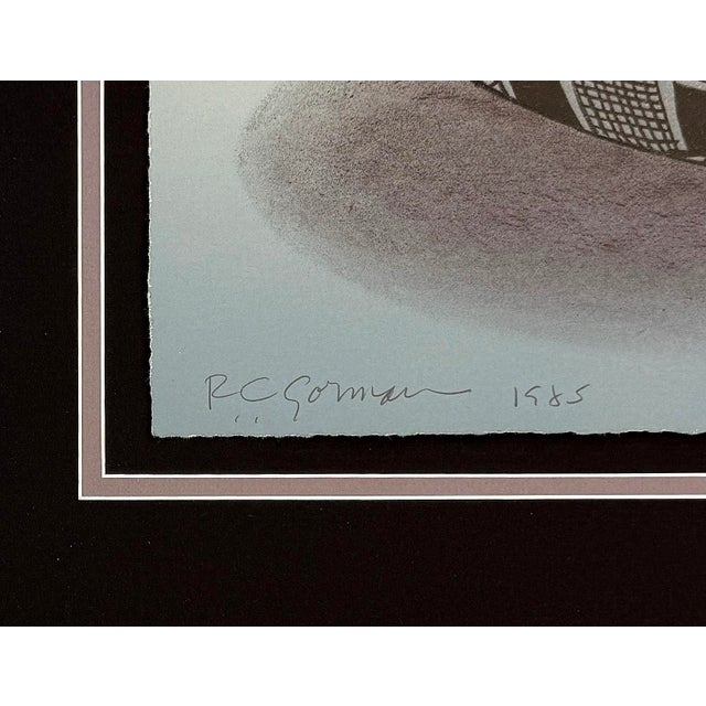 Lithograph in colors on paper with deckled edges Hand signed and dated lower left margin by R.C. Gorman. Hand numbered...