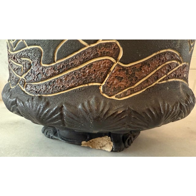 Antique Art Nouveau Hand Made Pottery Large Bowl or Vessel For Sale - Image 12 of 12