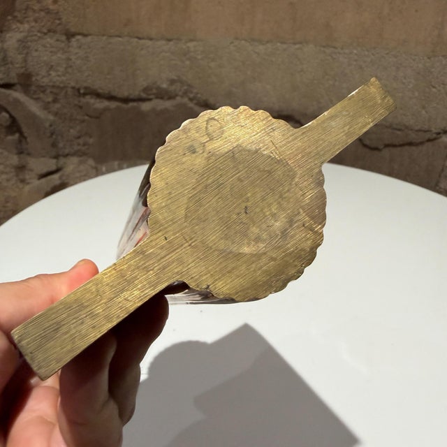 Brass Mid-Century Modern Sculptural Ribbed Vase Object Eduardo Paolozzi Attr For Sale - Image 8 of 10