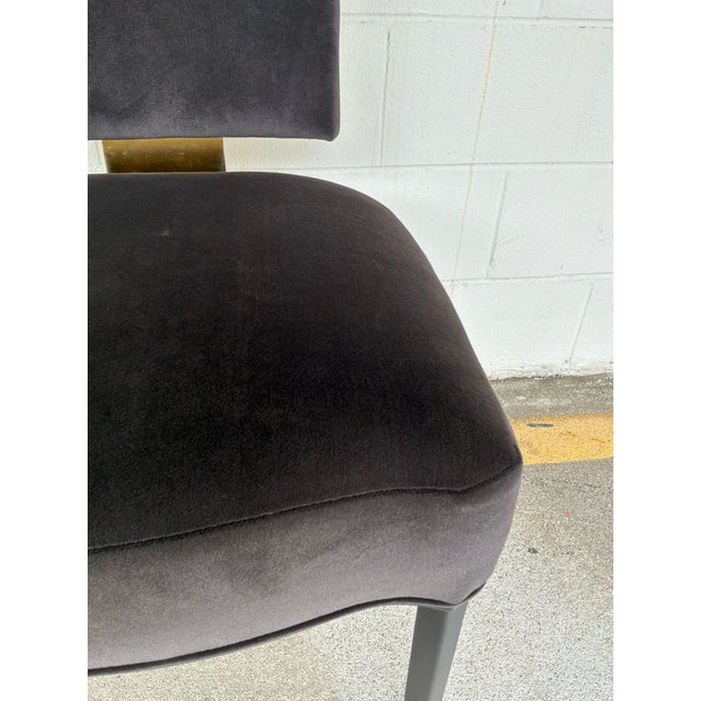 Caracole Modern Dark Gray Faux Seal Skin Reserved Seating Dining Chair/Desk Chair For Sale In Atlanta - Image 6 of 7
