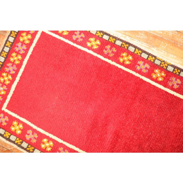 Narrow Red Mid 20th Century Turkish Runner, 2'5'' X 10'11'' For Sale - Image 4 of 9
