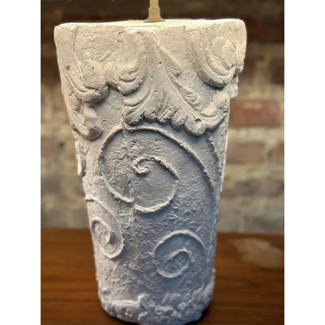 1980s Vintage Table Lamps in Plaster and Rattan, 1980s, Set of 2 For Sale - Image 5 of 13