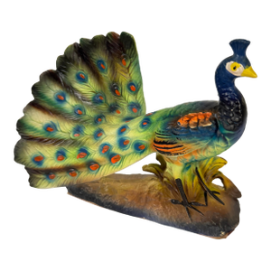 Mid 20th C Artmark Porcelain Peacock Figurine