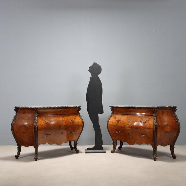 Baroque Dressers in Walnut and Walnut Burl, Set of 2 For Sale - Image 12 of 12