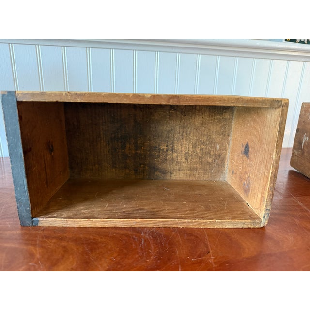 Wood Antique Apothecary Drawer – Tunacetum Label – Original Hardware – Dovetail Construction – Primitive Pharmacy Storage For Sale - Image 7 of 13