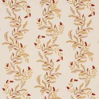 Schumacher X Laura Gonzalez Vagary Vines Fabric In Honeycomb For Sale