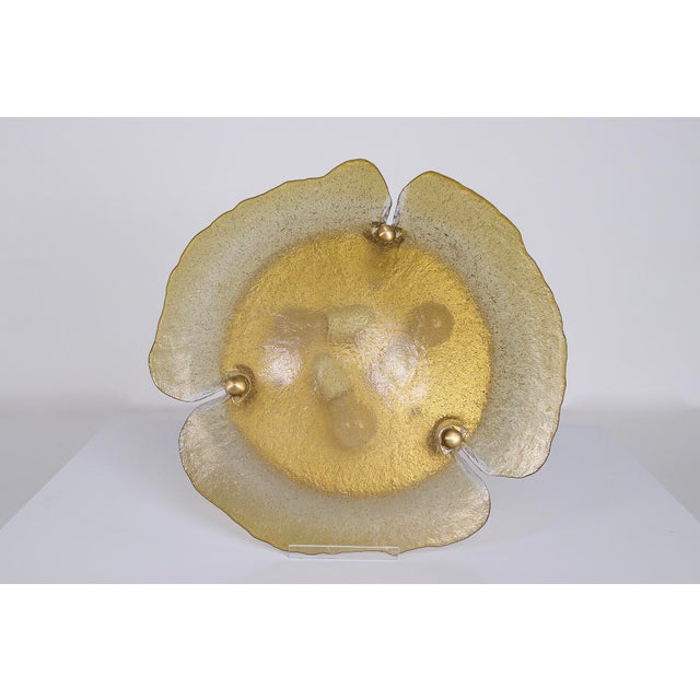 Mid-Century Modern Amber Murano Glass Ceiling Light, 1970s For Sale - Image 3 of 12
