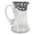 Vintage Art Nouveau Glass Pitcher With Silver Overlay Bar Cocktail Pitcher Silver Rim For Sale