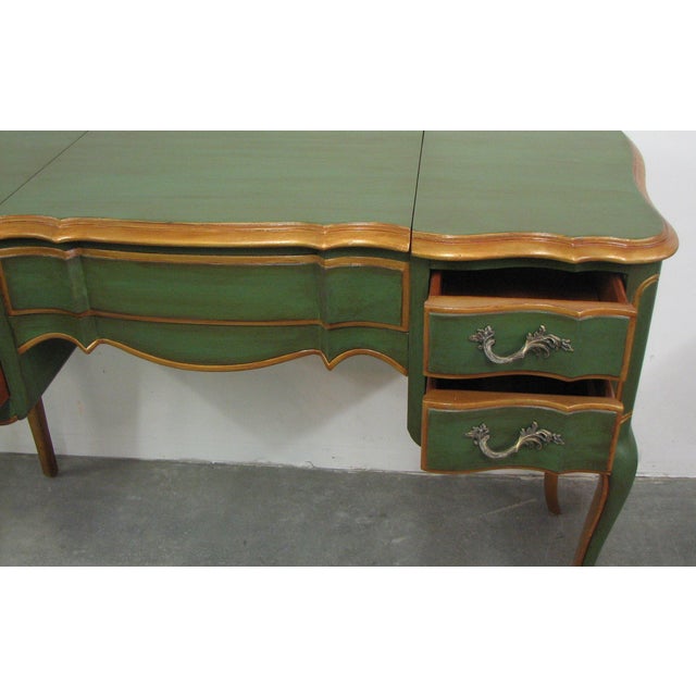 Vintage FrenchStyle Green & Gold Painted Writing Desk Chairish