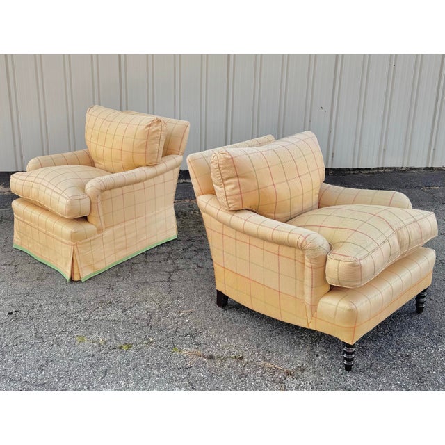 Wood George Smith Standard Arm Chairs For Sale - Image 7 of 8