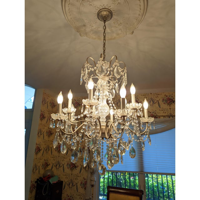 1900s Schonbek Silver Crystal Chandelier For Sale - Image 4 of 8