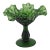 Fenton Green Thumbprint Style Ruffled Pedestal Large Compote Candy Dish 4570b For Sale
