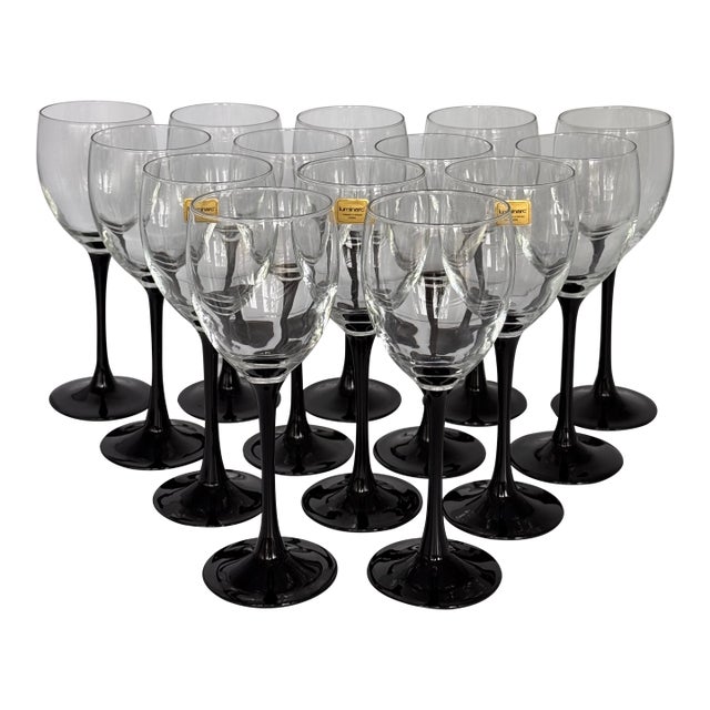 Vintage Arcoroc France Art Deco Revival Wine Glasses - 14 For Sale