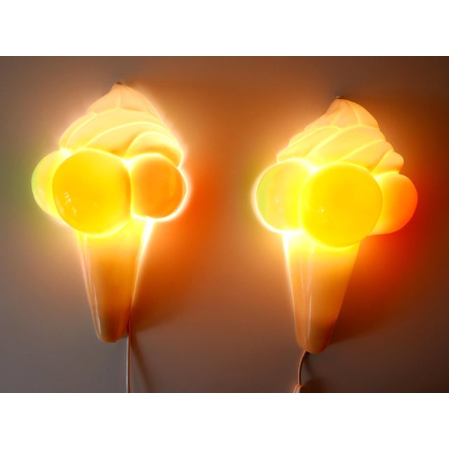 Vintage Ice Cream Cone Sconce / Wall Lamp, Germany, 1980s For Sale - Image 4 of 18