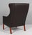 Black Scandinavian Wingback Chair in Teak and Leather attributed to Børge Mogensen for Fredericia For Sale - Image 8 of 9