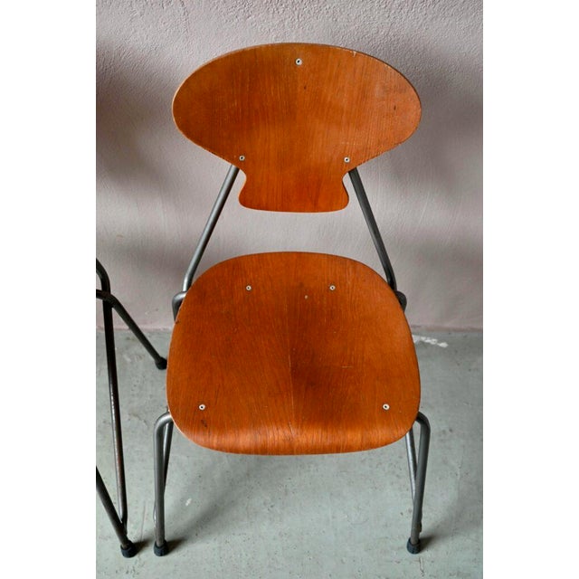 Danish Stackable Chairs by Steen Eiler Rasmussen & Kai Lyngfeldt Larsen for Danbork, 1950s, Set of 4 For Sale - Image 13 of 18