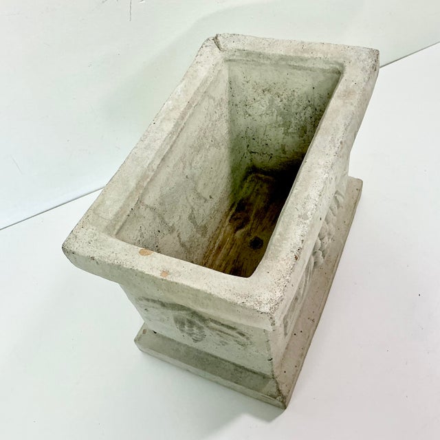 Neoclassical 1989 Vintage Mediterranean Neoclassical Style Grape Cluster Reconstituted Stone Planter For Sale - Image 3 of 10