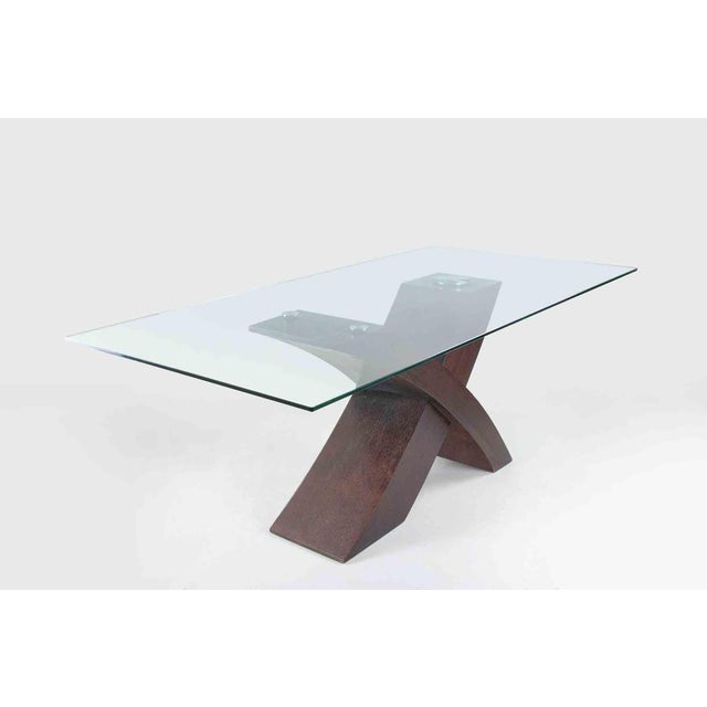 1990s Vintage Bless Coffee Table in Walnut and Glass, Italy, 1990s For Sale - Image 5 of 9