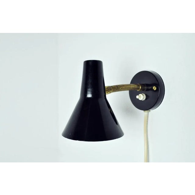 Danish Modern Wall Lamp with Adjustable Brass Arm For Sale - Image 6 of 10