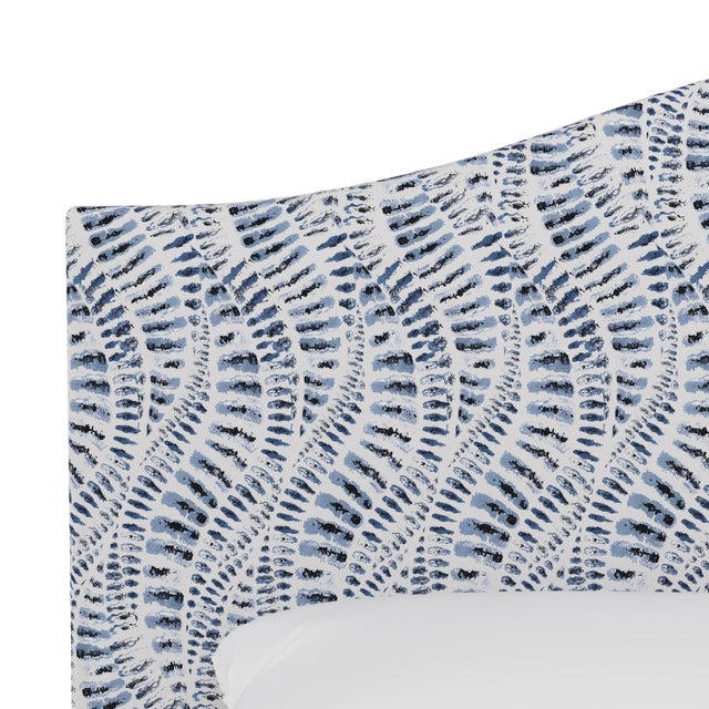 Not Yet Made - Made To Order Kenmore Bed in Blue Snake Skin, King For Sale - Image 5 of 6