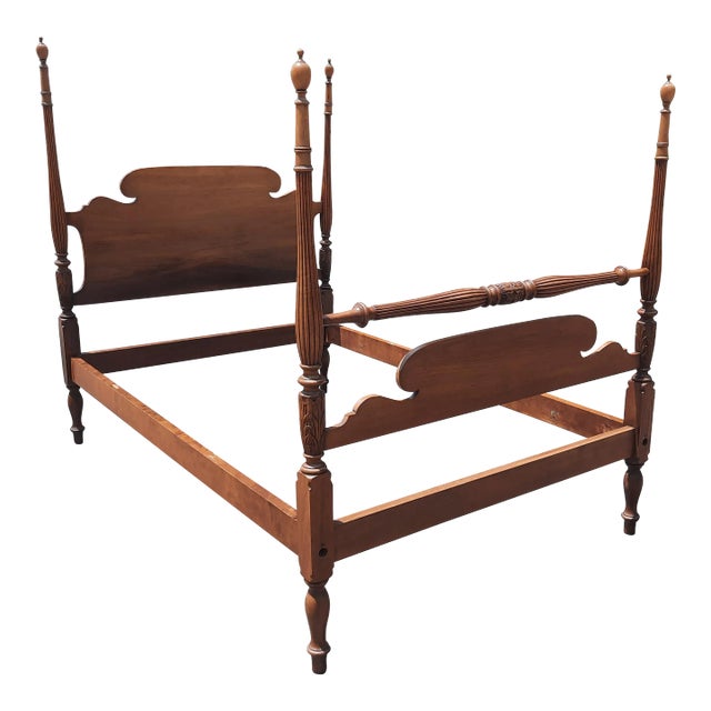 1940s Federal Style Pale Mahogany Full Size Bed For Sale