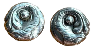 Late 20th Century Georg Jensen Vintage Sterling Silver Clip Earrings Fish Design- 2 Pieces