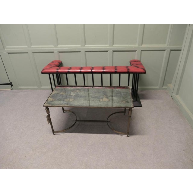 1970s Wrought Iron and Leather Wrap-Around Fire Side Fender, 1970s For Sale - Image 5 of 6