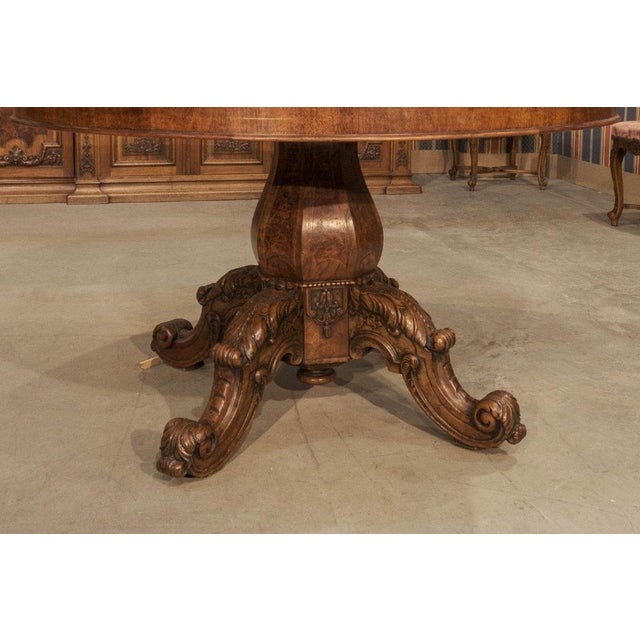 Gold Large 19th Century French Round Table in Fruitwood, 1870s For Sale - Image 8 of 11