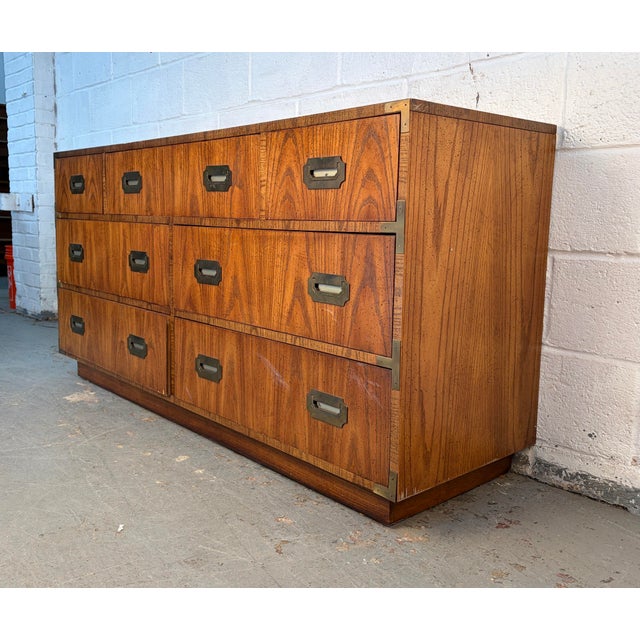 Mid-Century Modern Vintage "Campaigner" Style Dresser by Dixie Furniture For Sale - Image 3 of 18