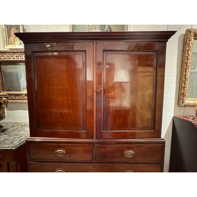 19th Century Mahogany Cabinet With Dresser Base For Sale - Image 4 of 16