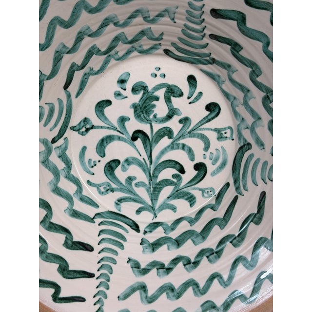 Green Large Spanish Fajalauza Lebrillo Bowl For Sale - Image 8 of 12
