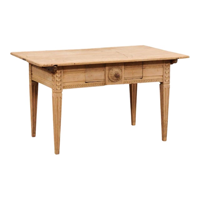 French, 1850s Napoléon III Period Center Table with Carved Motifs and Drawer For Sale