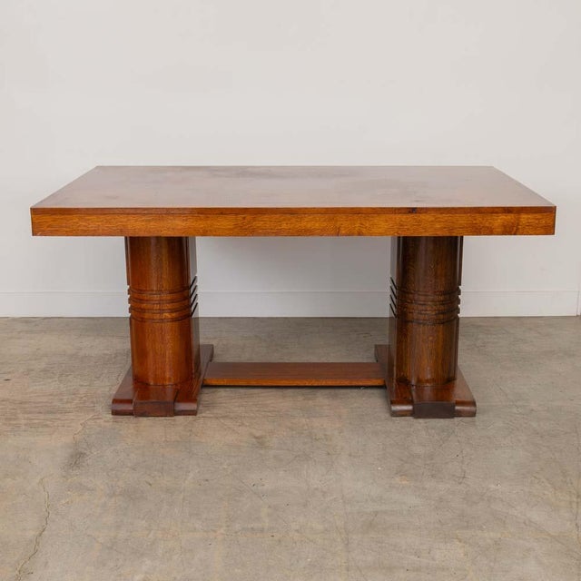 Wood 1940s French Carved Wood Dining Table Attributed to Charles Dudouyt For Sale - Image 7 of 18