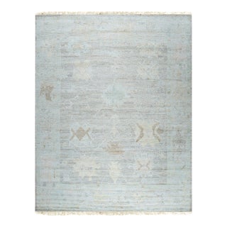 10x14 Ruby Fiona Ivory Traditional Geometric Hand Knotted Silk Carpet Rug For Sale