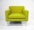 A exceptional cube lounge chair reupholstered in a tight woven yellow contract fabric sourced from Herman Miller making...