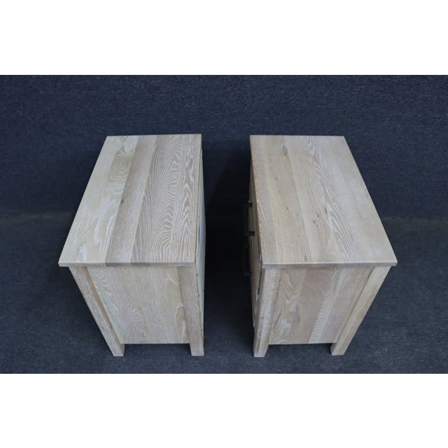 Light Gray Pair of Contemporary Solid White Oak Nightstands by Vaughan-Bassett For Sale - Image 8 of 15