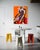 Textile Cedric Vu "This Particular Self" Tufted Yarn Portrait, Radiating Rays, Orange and Red, Contemporary California Textile Art, Pop Art, 2025 For Sale - Image 7 of 8