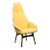 Mid Century Walnut Back Chair in Yellow Loro Piana Cashmere by Adrian Pearsall For Sale