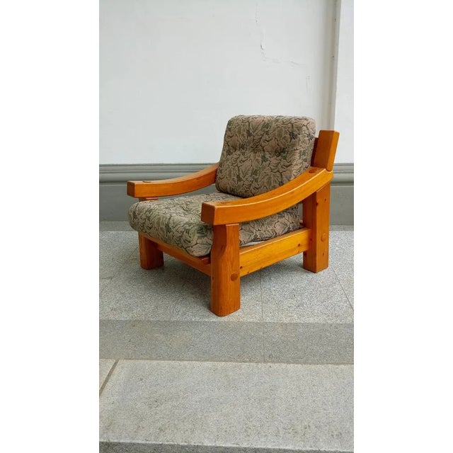 Brutalist Swedish Brutalist Chair in Pine, 1970s For Sale - Image 3 of 8
