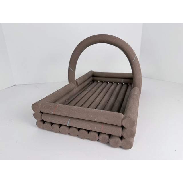 Vintage Karl Springer Matte Bisque Porcelain Basket Centerpiece For Sale - Image 10 of 15