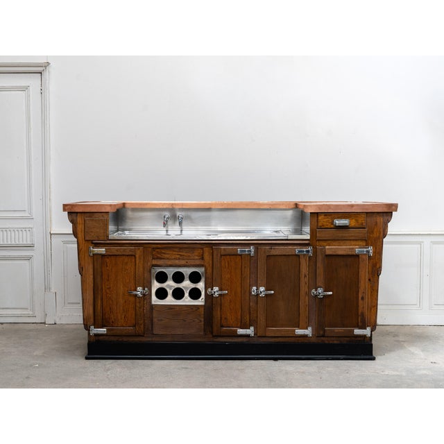 Mid-Century Modern Vintage Copper and Oak Countertop, 1960s For Sale - Image 3 of 18