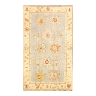 Pasargad Gray Color Fine Hand Knotted Oushak Rug For Sale