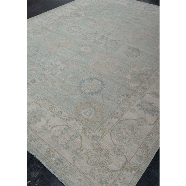 Blue Oushak Rug 7'11" x 9'8" For Sale - Image 8 of 8