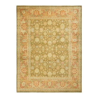 Mogul Collection Hand-Knotted Area Rug - Green 8' 3" x 10' 10" For Sale