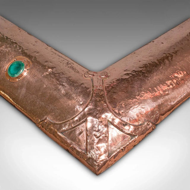 1890s Antique Victorian English Copper Arts and Crafts Fire Kerb For Sale - Image 9 of 11