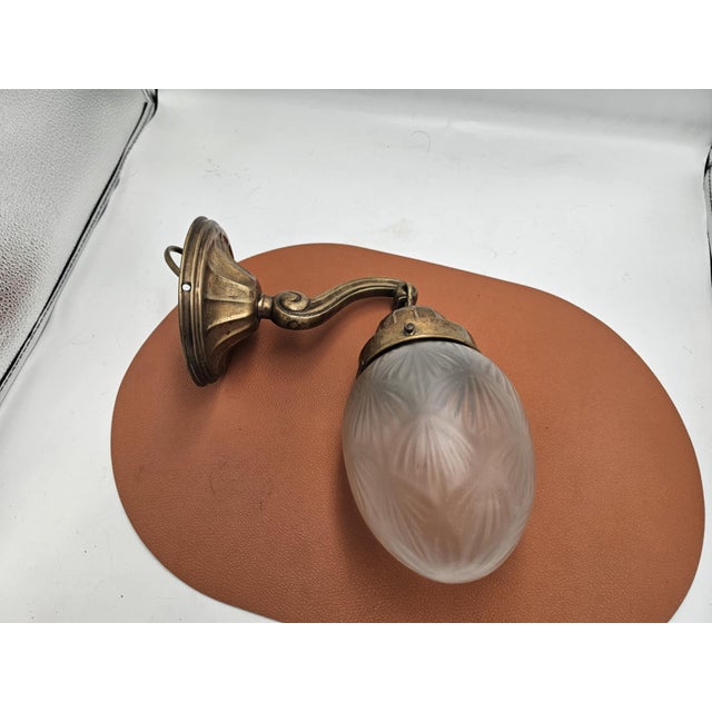 1920s Art Deco Brass Wall Lamp, 1920s For Sale - Image 5 of 8