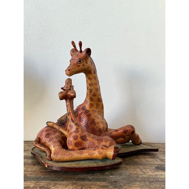 Late 20th Century Vintage Shanghai Weave Giraffe Family For Sale - Image 5 of 6