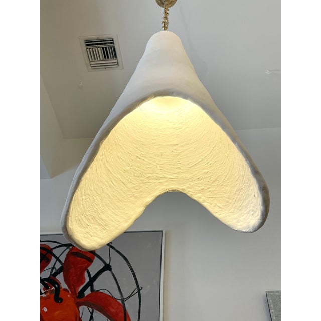 Organic Oversized Cone Pendant in French Plaster For Sale - Image 17 of 17
