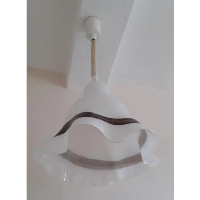 Vintage White Brown Ceiling Lamp, 1970s For Sale - Image 6 of 7